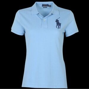 Polo Ralph Lauren Skinny Fit Stretch Light Blue Polo Shirt